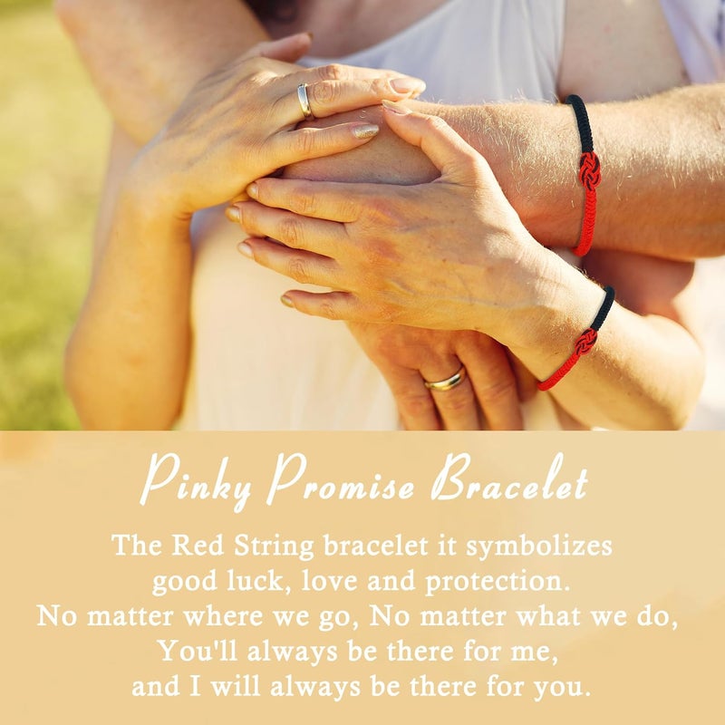 PEALICIOUS Red String Bracelet for Women, Girls Pinky Promise Bracelet Mommy and Me as Valentines Gifts, Father and Daughter Jewelry for Protection, Couple Best Friend Jewelry for Vday Anniversary - Image 3